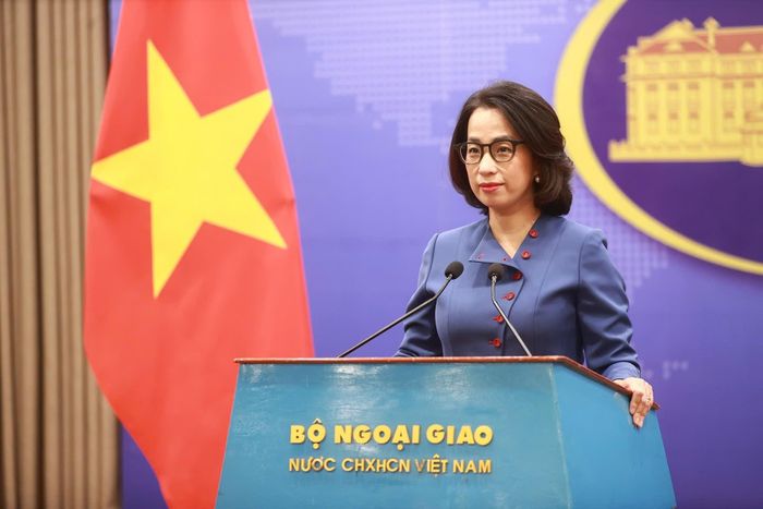  Người phát ngôn Bộ Ngoại giao Phạm Thu Hằng tại cuộc họp báo ngày 9/7. Ảnh: Việt Linh
