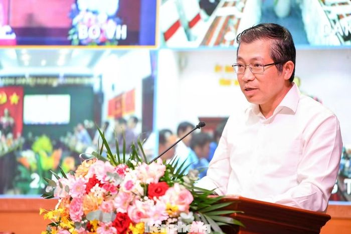  Cục trưởng Cục Báo chí Lưu Đình Phúc phát biểu tại Hội nghị Sơ kết công tác 6 tháng đầu năm và triển khai nhiệm vụ công tác 6 tháng cuối năm 2026 của Bộ VHTTDL. Ảnh: Dương Triều. 