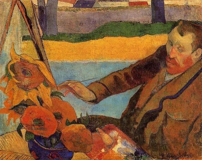  Bức tranh Vincent van Gogh Painting Sunflowers (Vincent van Gogh vẽ hoa hướng dương) được họa sĩ Paul Gauguin sáng tác năm 1888. Ảnh: wikiart 