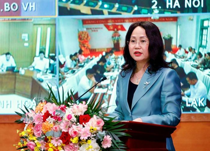 Bộ trưởng Bộ VHTTDL Lâm Thị Phương Thanh phát biểu khai mạc Hội nghị