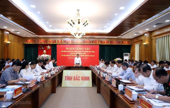 Phó Thủ tướng Nguyễn Văn Thắng làm việc với tỉnh Bắc Ninh - Ảnh: VGP/Đức Tuân
