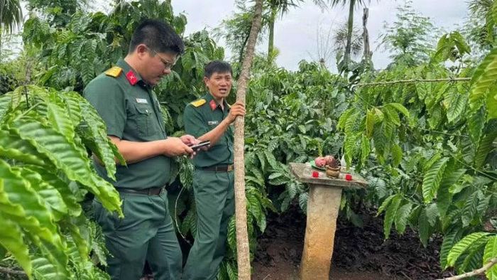 Ông Võ Văn Chương lập một bàn thờ trong khu rẫy của gia đình, cách khu vực phát hiện xương khoảng 15m.