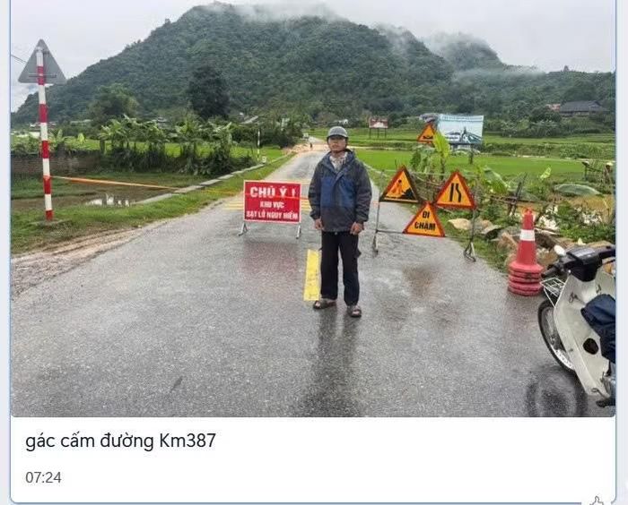 Lực lượng chức năng chốt trực tại Km387.