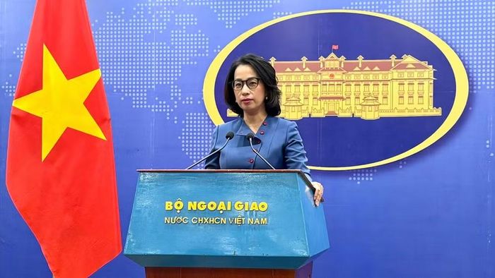 Người phát ngôn Bộ Ngoại giao Việt Nam Phạm Thu Hằng tại buổi họp báo thường kỳ ngày 9/7/2026.
