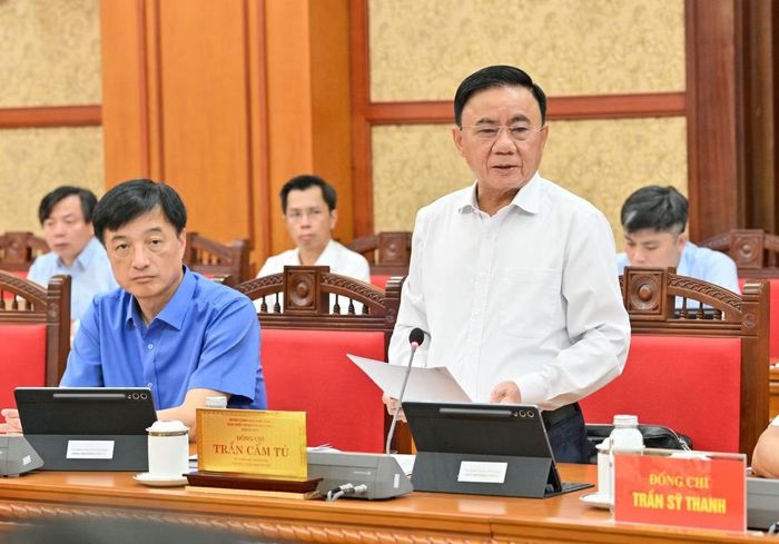 Thường trực Ban Bí thư Trần Cẩm Tú phát biểu tại hội nghị. Ảnh: Cổng thông tin Đảng Cộng sản.