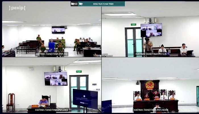 Phiên tòa được truyền trực tiếp từ điểm cầu Hà Tĩnh đến Tòa phúc thẩm Tòa án nhân dân Tối cao tại Hà Nội, Tòa án nhân dân 17 tỉnh, thành phố thuộc địa hạt thẩm quyền và Tòa án nhân dân các khu vực tỉnh Hà Tĩnh.