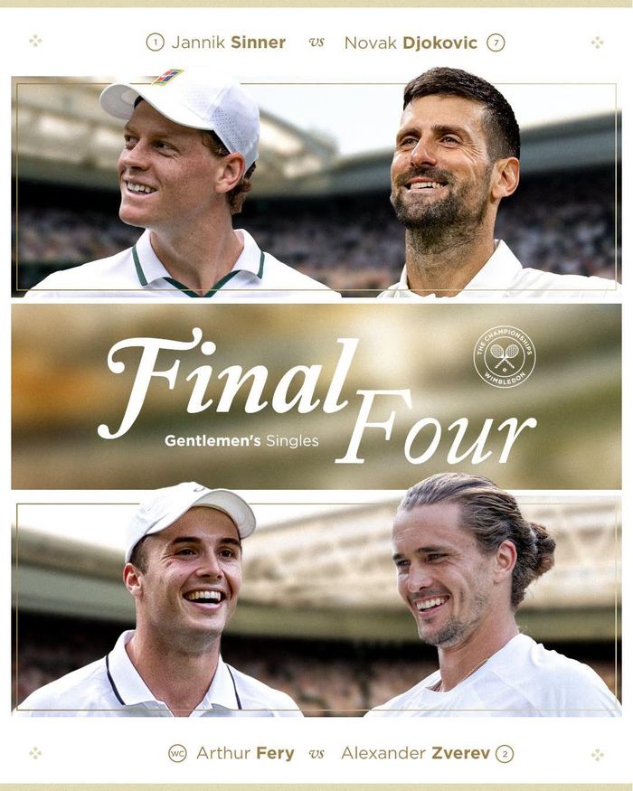 Hai cặp bán kết năm nay - Ảnh: ATP: Wimbledon