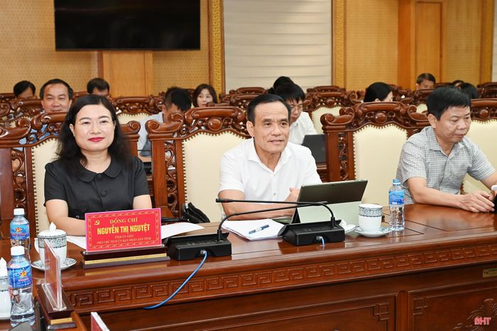 Phó Chủ tịch UBND tỉnh Nguyễn Thị Nguyệt tham dự hội nghị.