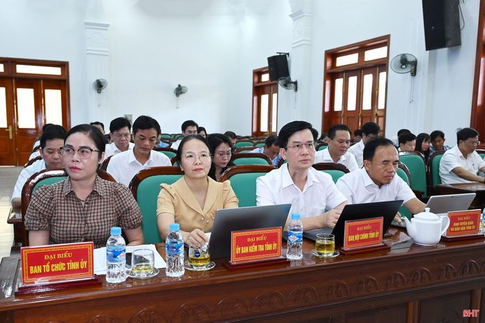  Các đồng chí đại diện lãnh đạo các ban Đảng Tỉnh ủy dự hội nghị. 