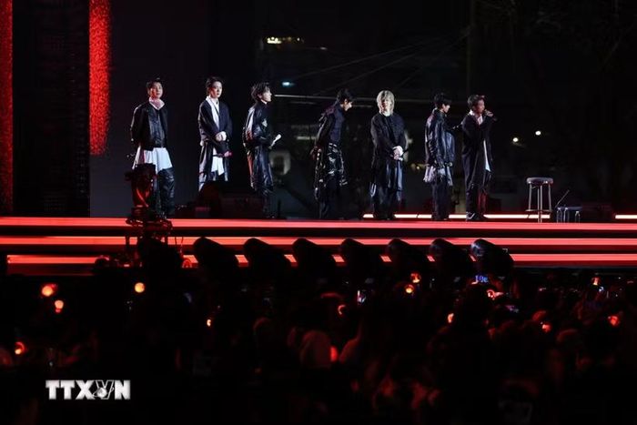 Nhóm nhạc Hàn Quốc BTS. (Ảnh: Kyodo/TTXVN)