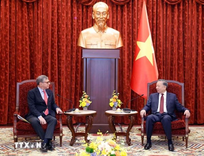 Tổng Bí thư, Chủ tịch nước Tô Lâm tiếp Đại sứ Cộng hòa Liên bang Brazil tại Việt Nam Marco Farani. (Ảnh: Thống Nhất/TTXVN)
