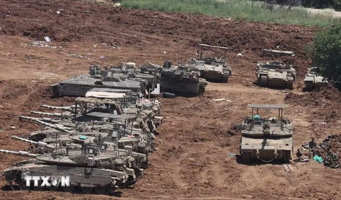 Binh sỹ Israel được triển khai gần biên giới với Liban. (Ảnh: THX/TTXVN phát)