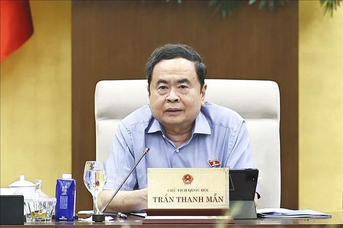 Chủ tịch Quốc hội Trần Thanh Mẫn phát biểu. Ảnh: Doãn Tấn/TTXVN