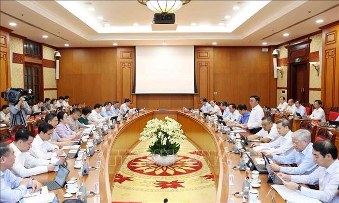 Phiên họp triển khai nhiệm vụ 6 tháng cuối năm 2026 về chuyển đổi số trong các cơ quan Đảng. Ảnh: Phương Hoa/TTXVN.