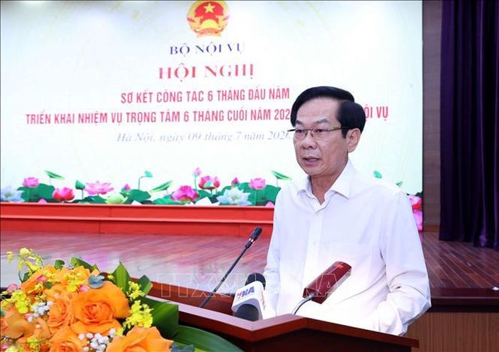 Bộ trưởng Bộ Nội vụ Đỗ Thanh Bình phát biểu. Ảnh: Văn Điệp/TTXVN