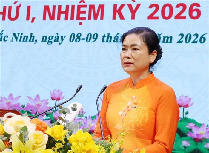 Chủ tịch Trung ương Hội Chữ thập đỏ Việt Nam Đỗ Thị Thu Thảo phát biểu tại Đại hội.