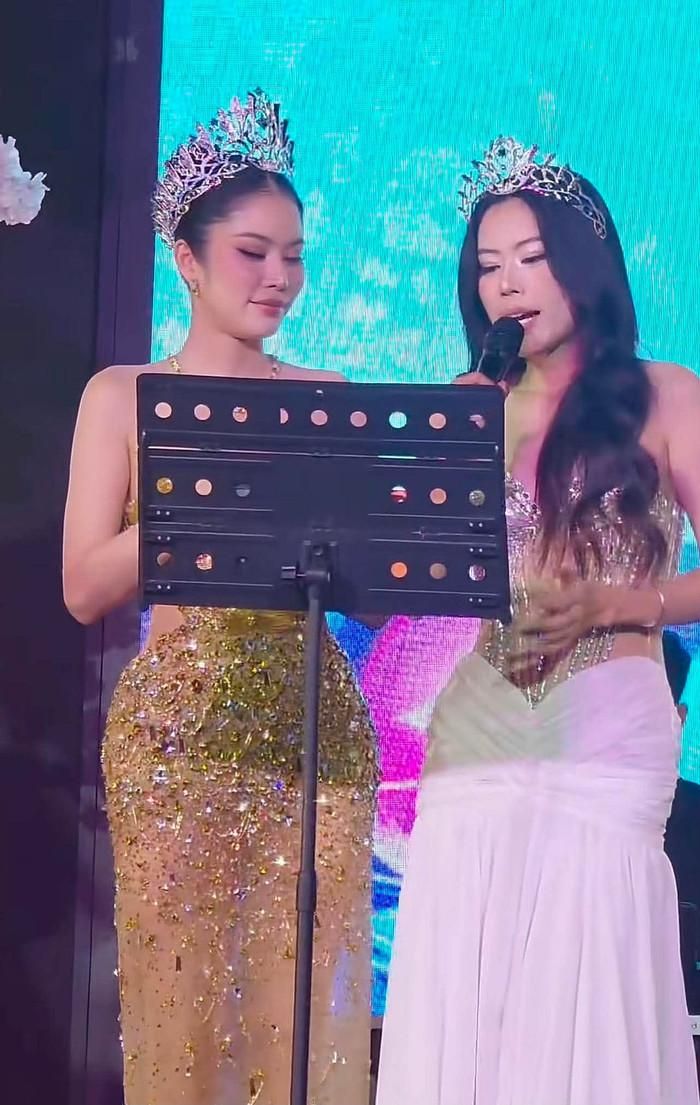 Nam Anh và Nam Em thân thiết sau cuộc thi Miss Cosmo TP.HCM. (Ảnh từ TikTok Saigondaily)