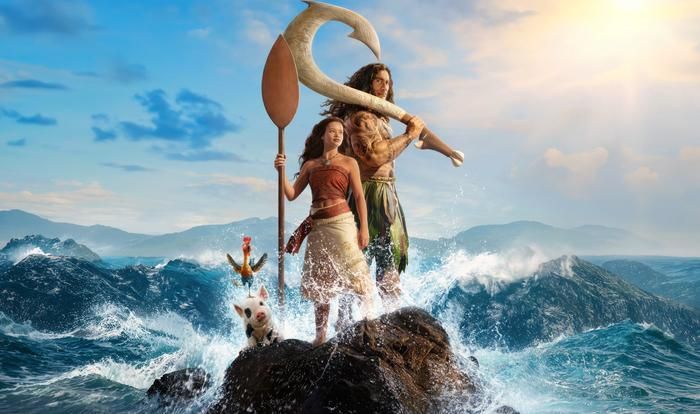 Cảnh quay kỳ ảo mang đậm tính kỹ xảo khi Moana tương tác với dòng nước biển linh thiêng tại hòn đảo quê hương. Ảnh: Disney