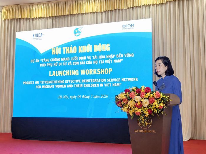Phó Chủ tịch Hội LHPN Việt Nam Nguyễn Thị Minh Hương phát biểu tại Hội nghị
