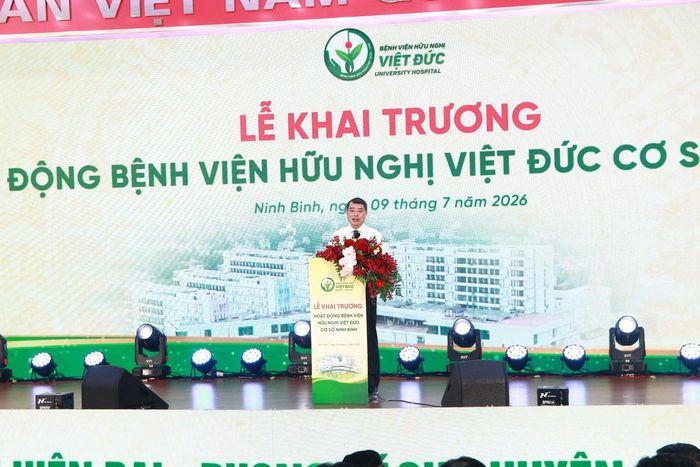 Thủ tướng Chính phủ Lê Minh Hưng phát biểu tại Lễ khai trương Bệnh viện Hữu nghị Việt Đức cơ sở Ninh Bình