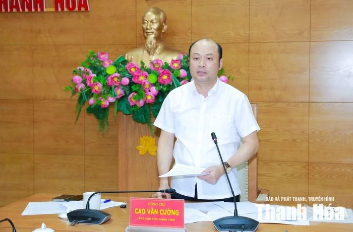 Phó Chủ tịch UBND tỉnh Cao Văn Cường phát biểu kết luận hội nghị.