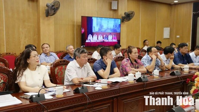 Đại biểu dự hội nghị tại điểm cầu tỉnh Thanh Hóa.