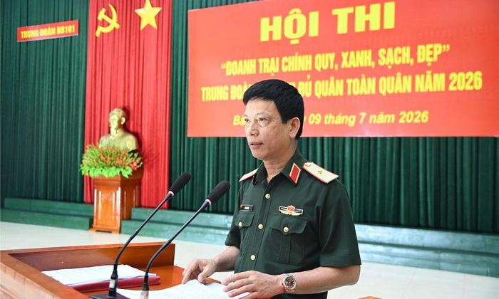  Thiếu tướng Hà Như Lợi phát biểu khai mạc Hội thi. 
