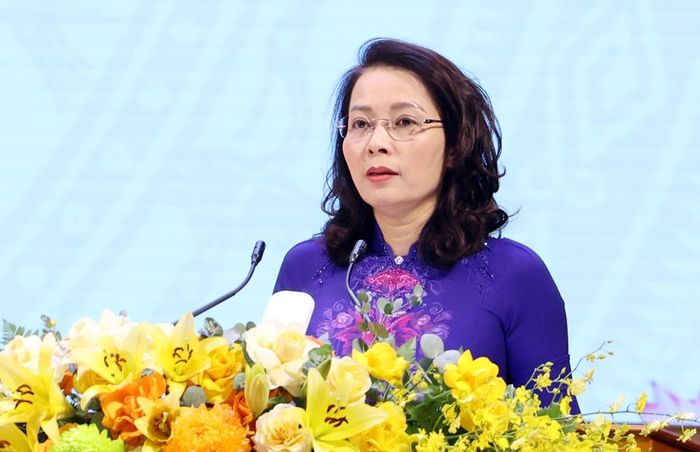  Đồng chí Nguyễn Thị Hương phát biểu chỉ đạo tại Đại hội. 