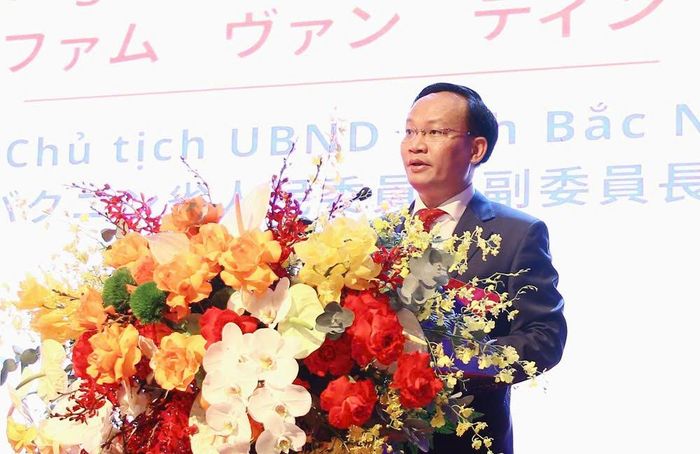  Đồng chí Phạm Văn Thịnh phát biểu tại hội nghị. 