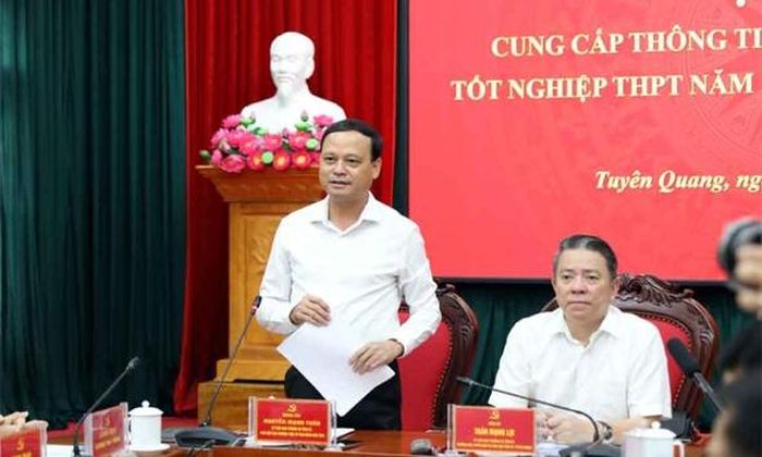 Họp báo chiều 9/7 tại Tỉnh ủy Tuyên Quang.