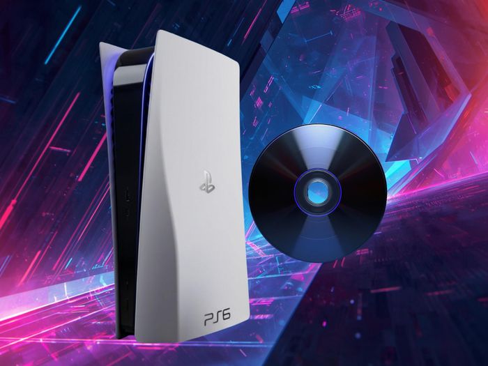 Bản dựng mô phỏng máy chơi game PS6 đi kèm với đĩa vật lý