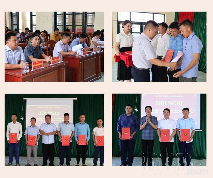 Xã Xa Dung tổ chức công bố Nghị quyết HĐND và các quyết định thành lập tổ chức đảng và công tác nhân sự tại bản sau sắp xếp.