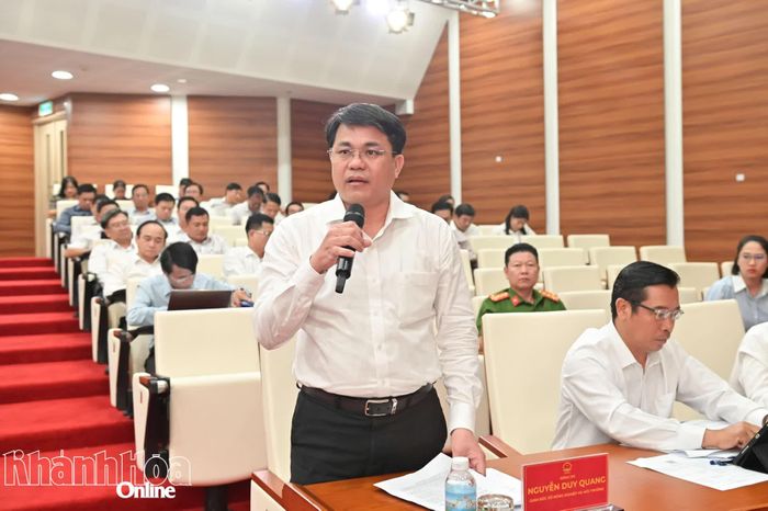 Lãnh đạo Sở Nông nghiệp và Môi trường phát biểu.