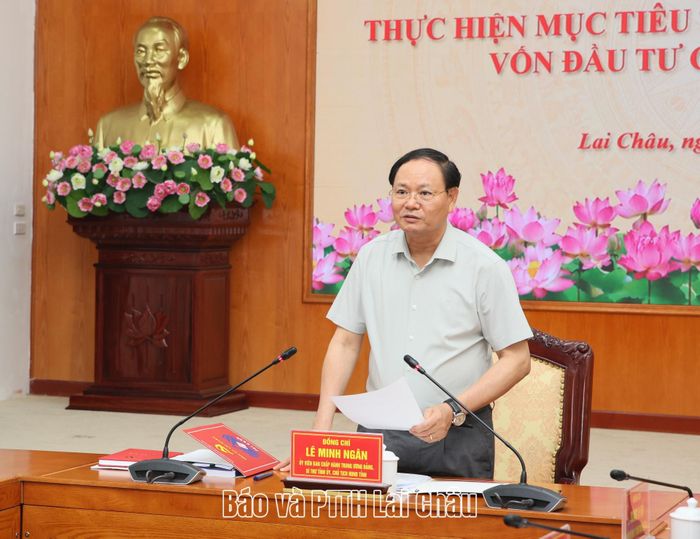Đồng chí Lê Minh Ngân - Bí thư Tỉnh ủy, Chủ tịch HĐND tỉnh, Trưởng Ban Chỉ đạo tỉnh phát biểu kết luận cuộc họp. 