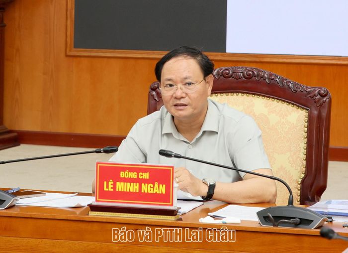 Đồng chí Lê Minh Ngân - Bí thư Tỉnh ủy, Chủ tịch HĐND tỉnh phát biểu kết luận cuộc họp.