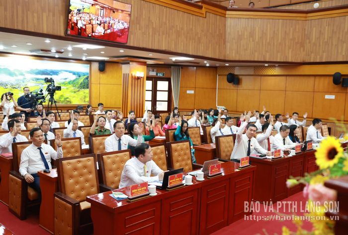 Các đại biểu biểu quyết thông qua nghị quyết
