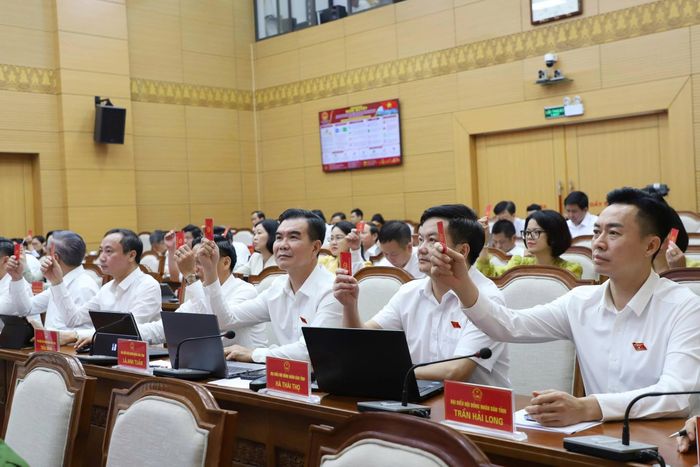 Các đại biểu biểu quyết thông qua Nghị quyết