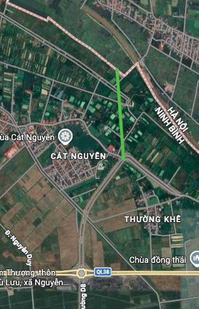 Hình ảnh thực địa khu vực dự kiến mở đường trên Google vệ tinh.