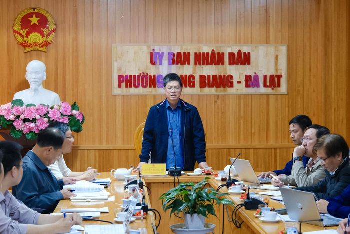 Đồng chí Nguyễn Hồng Hải, Ủy viên Ban Thường vụ Tỉnh ủy, Phó Chủ tịch UBND tỉnh Lâm Đồng phát biểu kết luận tại buổi làm việc