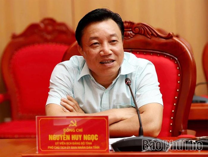 Phó Chủ tịch UBND tỉnh Nguyễn Huy Ngọc phát biểu tại hội nghị.