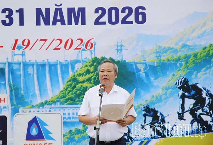 Đồng chí Đào Tiến Cường, Phó giám đốc Sở Văn hóa, Thể thao và Du lịch, Trưởng ban tổ chức địa phương phát biểu khai mạc giải.
