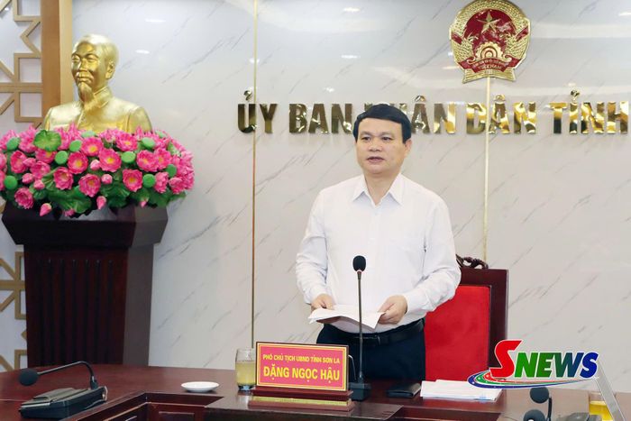 Đồng chí Đặng Ngọc Hậu, Phó Chủ tịch UBND tỉnh, phát biểu kết luận cuộc họp.