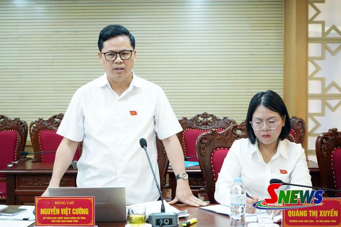 Đồng chí Phó Chủ tịch HĐND tỉnh phát biểu tại Hội nghị.