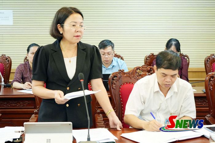 Lãnh đạo Sở Văn hóa, Thể thao và Du lịch báo cáo tại Hội nghị.