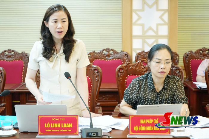Trưởng ban Pháp chế HĐND tỉnh Lò Linh Loan phát biểu kết luận hội nghị.
