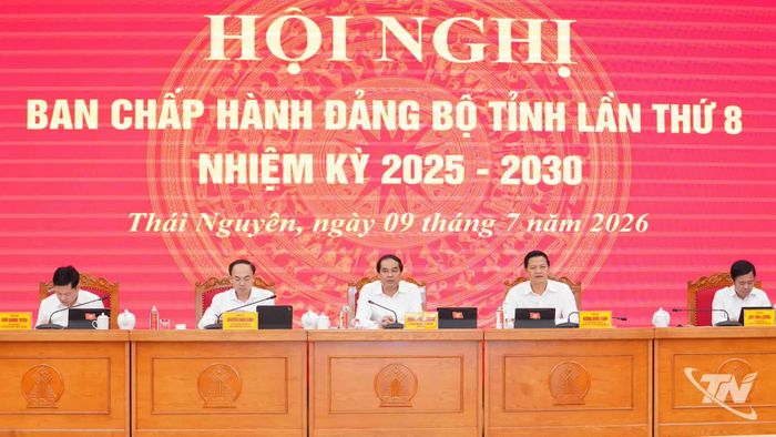 Các đồng chí Thường trực Tỉnh ủy điều hành Hội nghị.