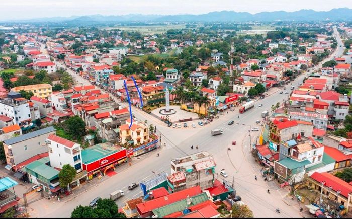 Một góc trung tâm xã Kép, tỉnh Bắc Ninh.