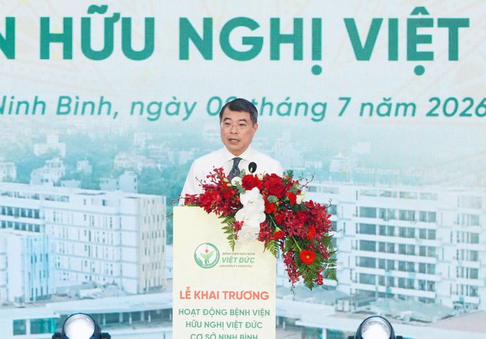 Thủ tướng Lê Minh Hưng phát biểu tại lễ khai trương hoạt động Bệnh viện Hữu nghị Việt Đức cơ sở 2.