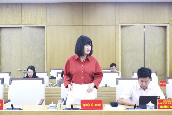 Đại diện Bộ Tư pháp giới thiệu các điểm sửa đổi, bổ sung tại dự thảo Luật