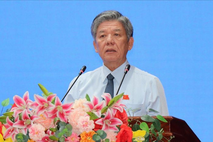 Bí thư Tỉnh ủy, Chủ tịch HĐND tỉnh Đồng Tháp Ngô Chí Cường phát biểu